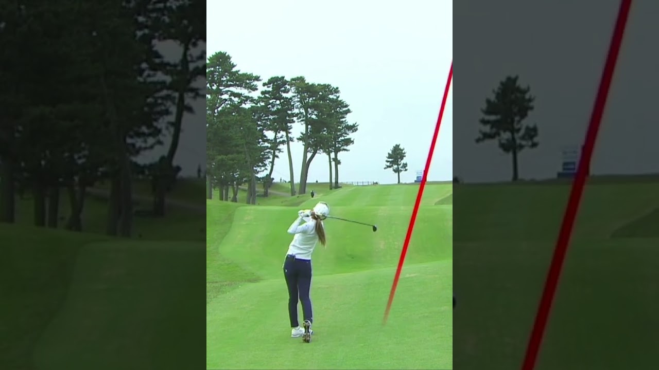 【安田祐香 不満げな表情もgood ユーティリティ】ゴルフ　スイング　ゴルフスイング　初心者　スロー　ドライバー　アイアン　プロ　女子プロ　ゴルフ女子　MCS 2023.8 #shorts