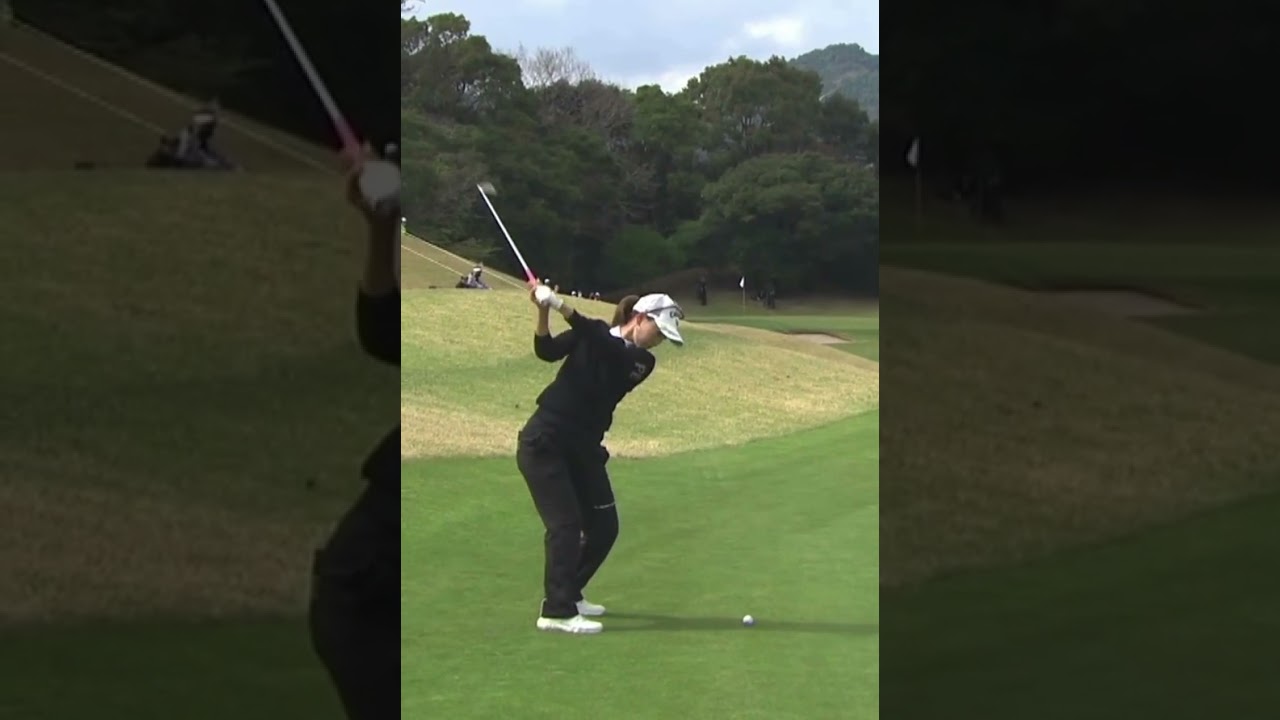 【上田桃子 ベタピン アイアンショット】ゴルフ　スイング　ゴルフスイング　初心者　スロー　スローモーション　ドライバー　プロ　女子プロ　ゴルフ女子　MCS 2023.8 #shorts