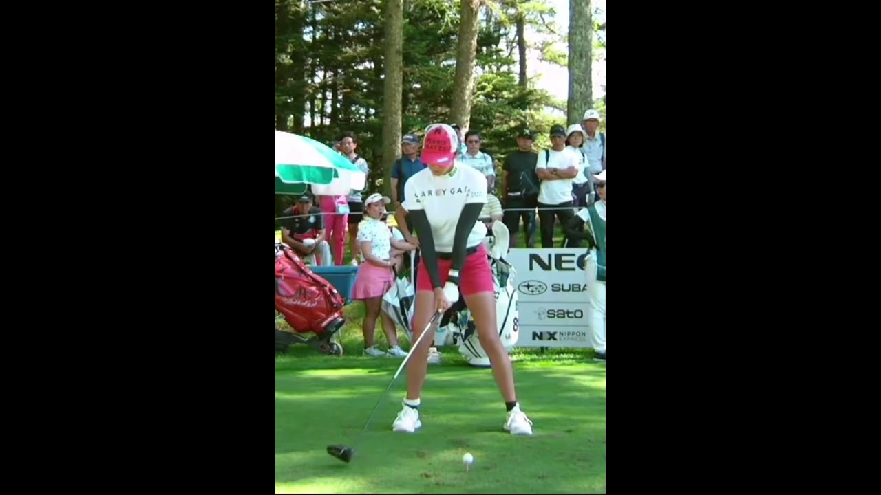 【原英莉花 復活のドライバーショット】ゴルフ　スイング　ゴルフスイング　初心者　スロー　アイアン　プロ　女子プロ　ゴルフ女子　MCS　2023.08 #shorts