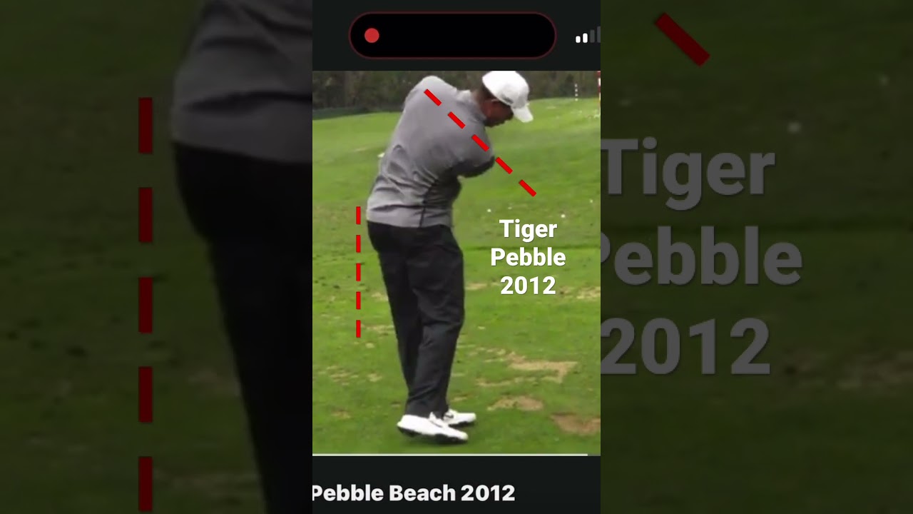 Tiger Woods 2012 Pebble Beach! Shoulder playing perfect Tush on the wall #tigerwoods #golfswing