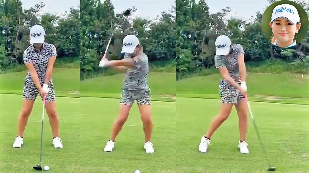 Momo Yoshikawa 吉川桃 プロゴルファー DRIVER SHOT SLOW MOTION !!!