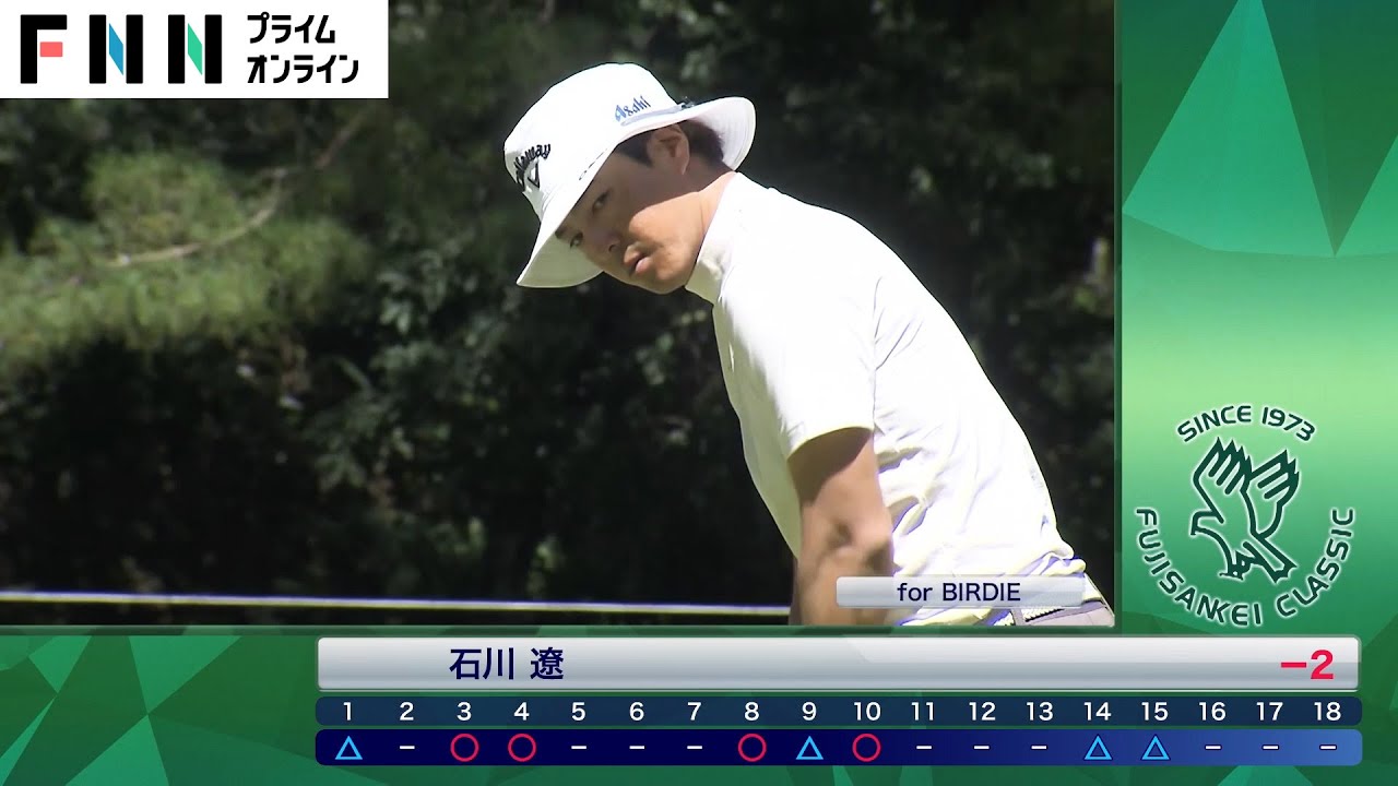 石川遼「耐えるゴルフができた」3・4番ホールで連続バーディー【フジサンケイクラシック・2日目】
