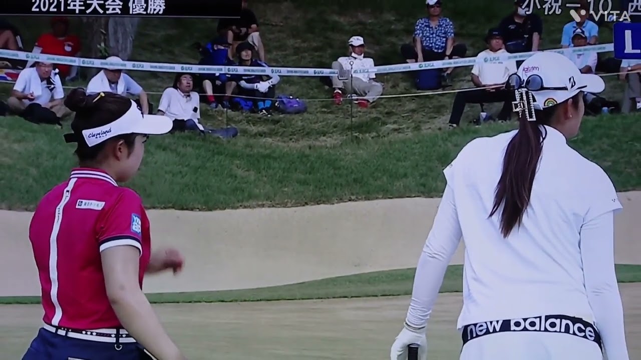 稲見 萌寧プロ💕マークの上にボール落としちゃったぁ⤵️