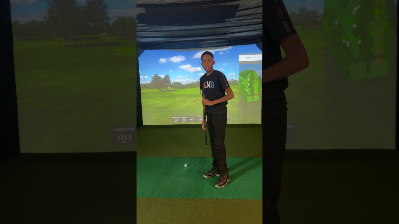 5 iron swing. Next Tiger Woods. #africangolfer #blackgolfer #jrpga #golfswing #golf