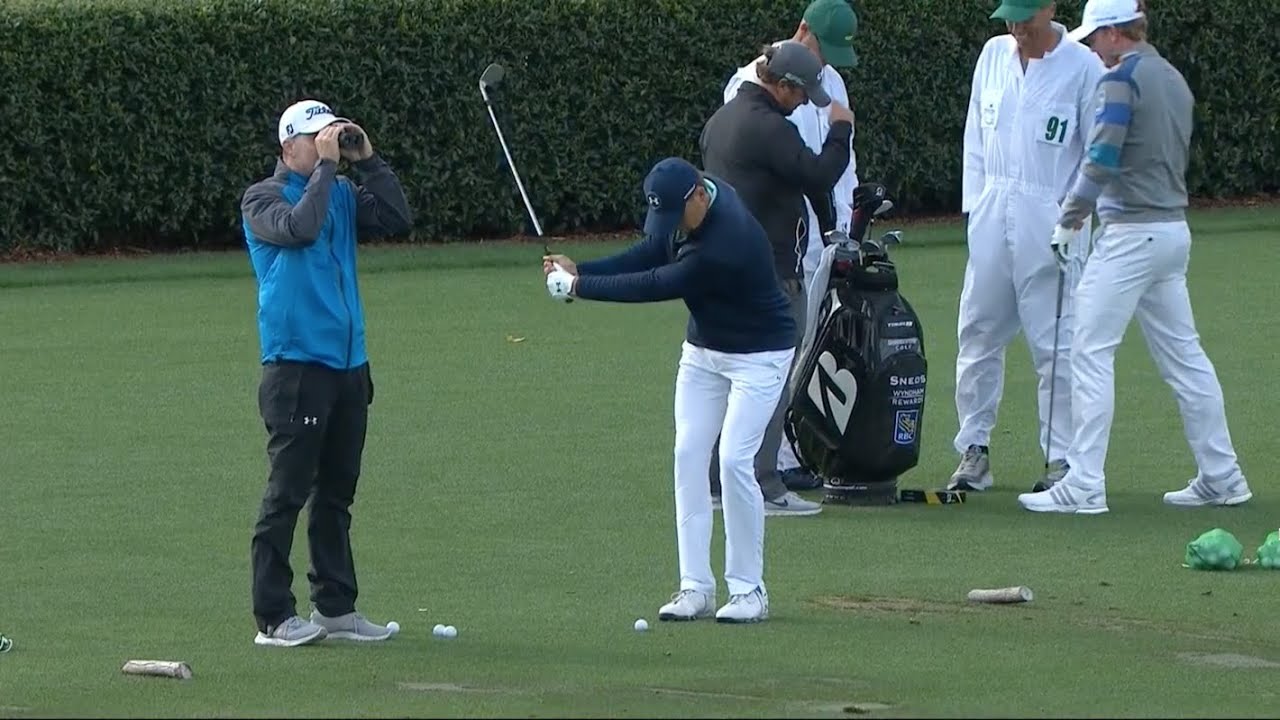 Jordan Spieth / His FULL Warm-Up Session w/ 9 to 3 Swings at the Beginning