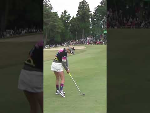 【金田久美子 優勝をたぐりよせるピンショット】 #ゴルフ #golf #スロー #golfswing #神スイング #アイアン#shorts