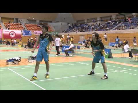 男子ダブルス１回戦 山﨑/山村(日立情報通信エンジニアリング) vs 小町谷/鈴木(東北マークス)