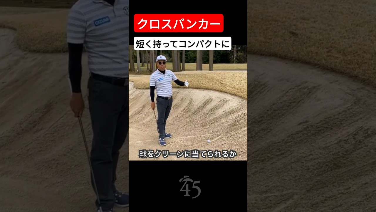 クロスバンカーのコツ #片山晋呉 #golf #ゴルフ #shorts
