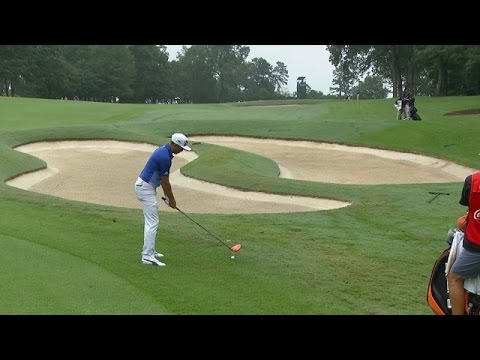 Rickie Fowler hits second shot off the deck with driver at the TOUR Championship