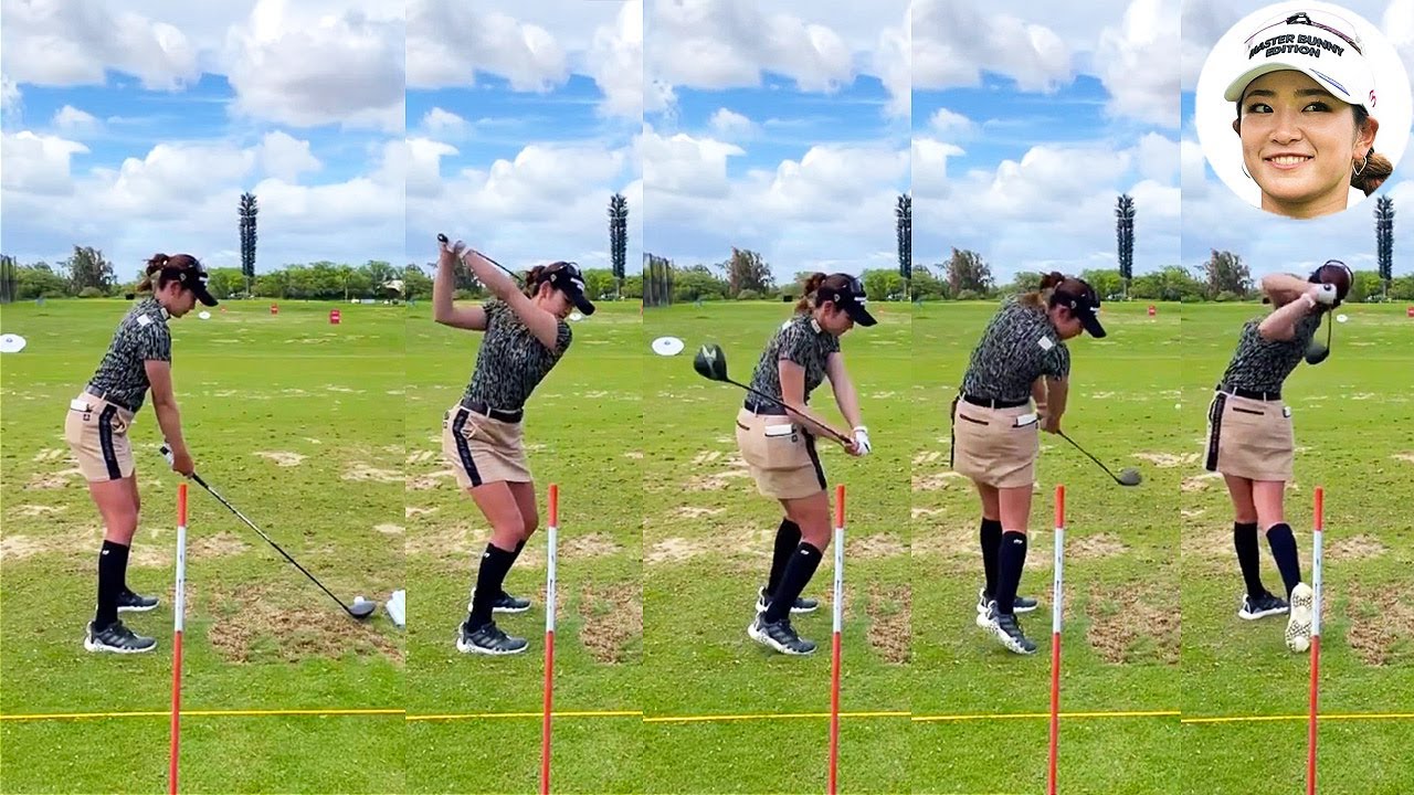 原英莉花 Erika Hara プロゴルファー DRIVER SHOT SLOW MOTION !!!
