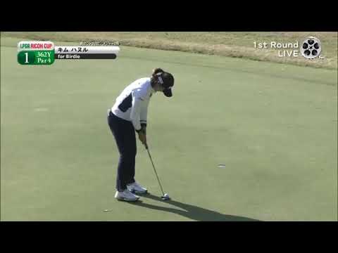 キムハヌル　VS　鈴木愛。女子の最終決戦1stの各ホール。（2017.11　宮崎にて）