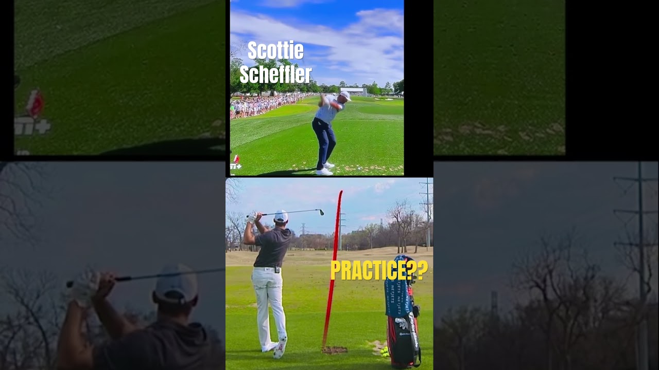 SCOTTIE SCHEFFLER KNOCK DOWN - PRACTICE?? #golf #diy #golfer #golftips #golfingtips #boss #1m #power