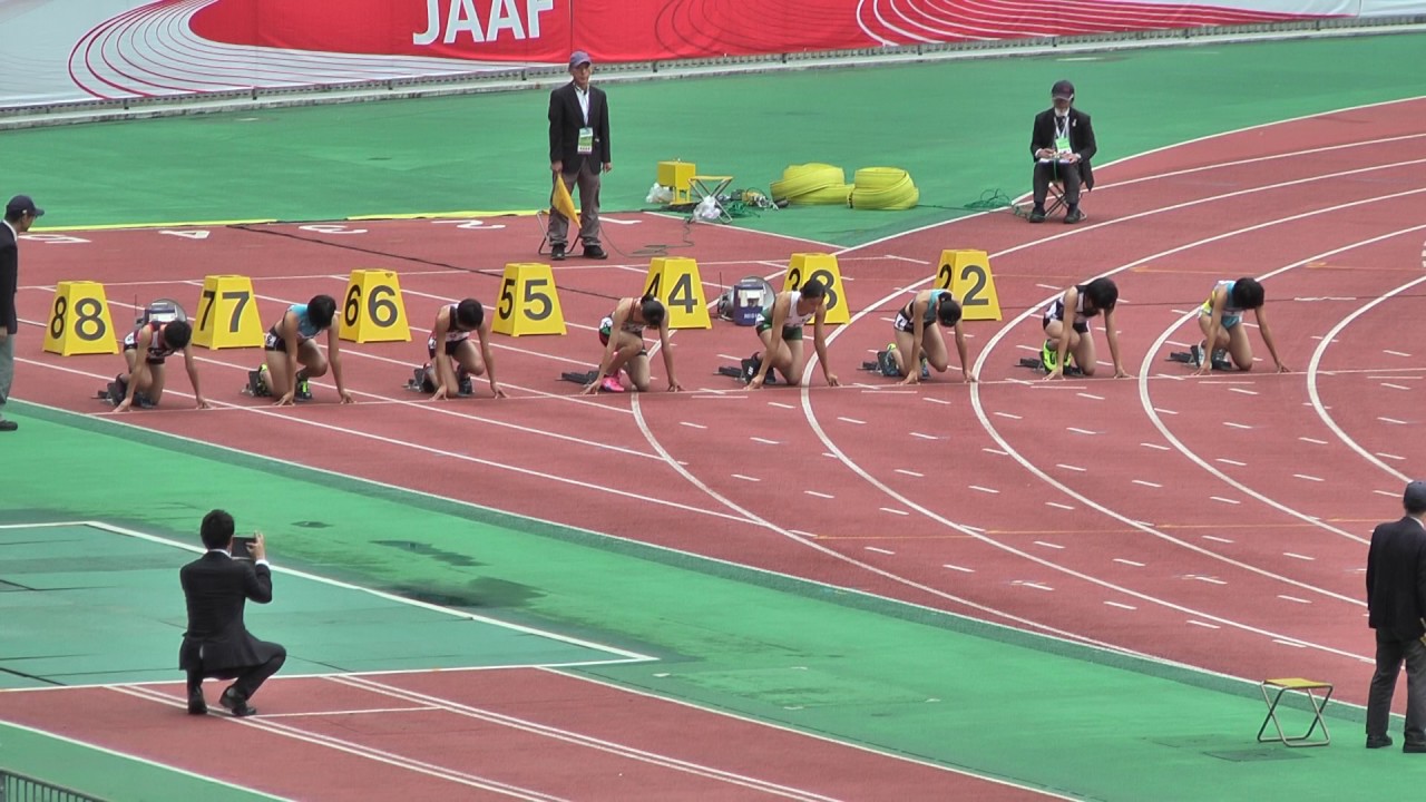H28　ジュニアオリンピック　B女子100m　準決勝3組　安達 茉鈴・藤原 采音