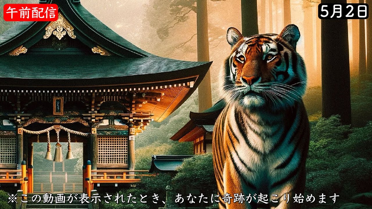 【5月2日(木)午前】この動画が表示されたとき､｢私の物語｣が終わり｢本当の人生｣が始まる　※2024年5月2日　[毘沙門天]　金運招福　諸願成就　寅の日