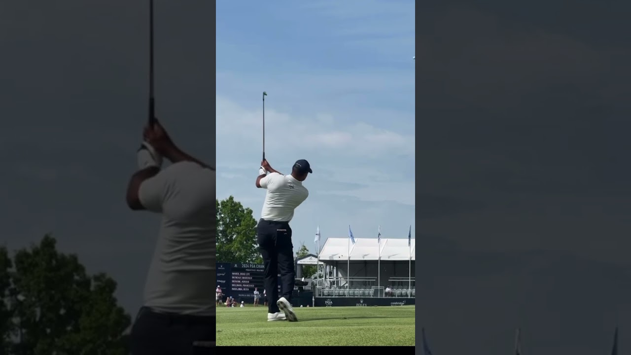 Tiger woods iron at the PGA championship 2024 #tigerwoods #golfswing #pgachampionship