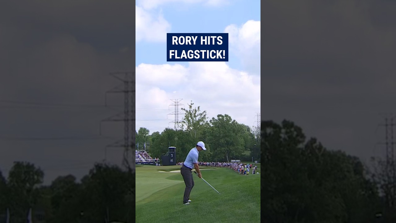 Rory McIlroy INCREDIBLY hits flagstick! 😱