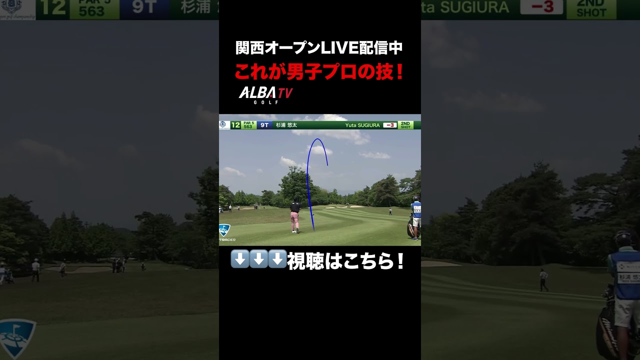 杉浦悠太カットに打ってベタピンイーグルチャンス！【関西オープンLIVE配信中】