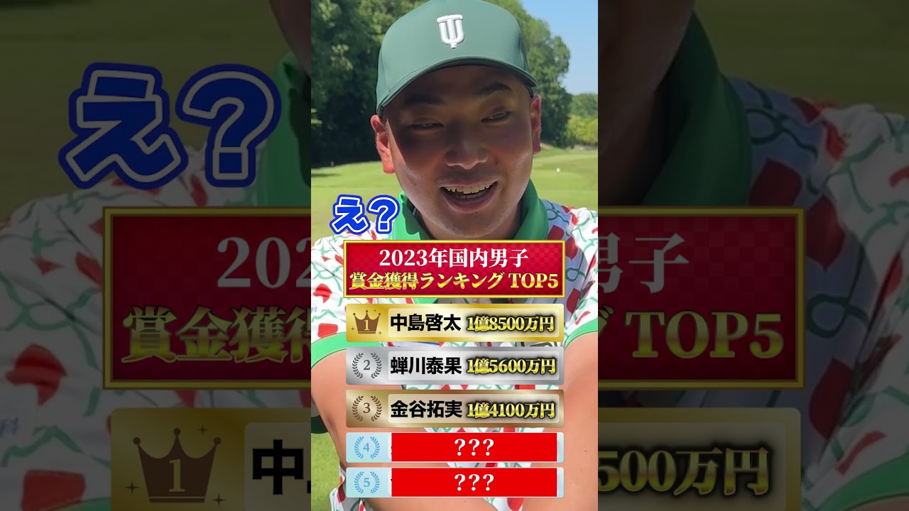 【2023年国内男子ゴルフ賞金ランキングクイズ】 #ゴルフ #golf #賞金 #クイズ #ゴルファー