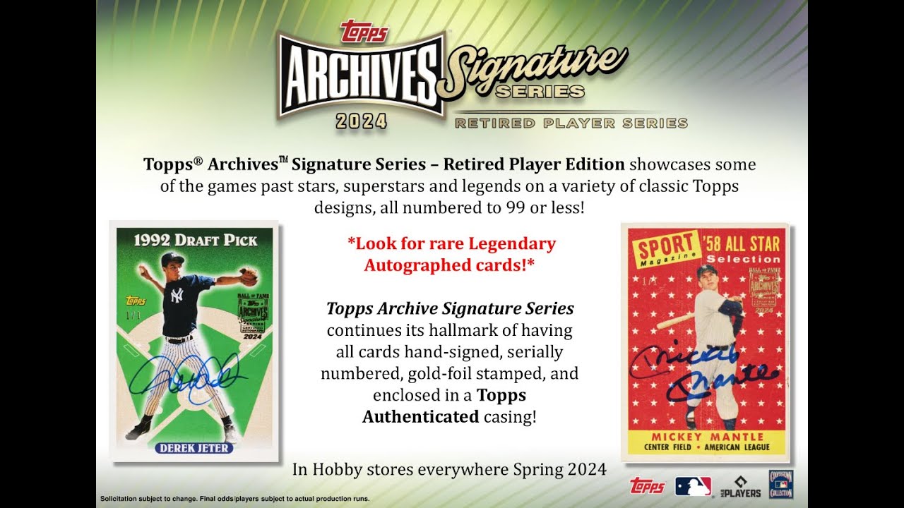 BGB1444 メジャーリーグ レジェンドサインシリーズ MLB 2024 TOPPS ARCHIVES SIGNATURES RETIRED GROUP BREAKS BROG水道橋 トレカ開封動画