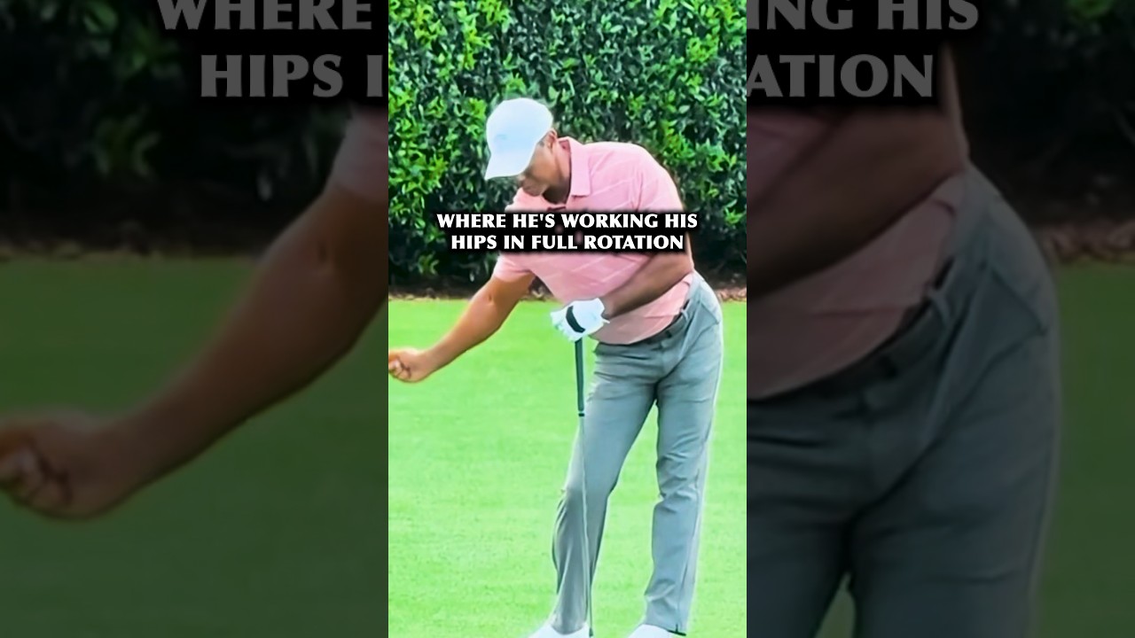 Tiger Woods - Hip Rotation Swing Warm Up Drill #golftips #golftechnique #golfingtips #tigerwoods