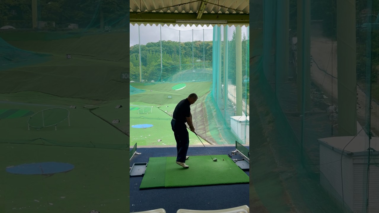 フック系のボールで目標を狙う練習　#シニアのゴルフ