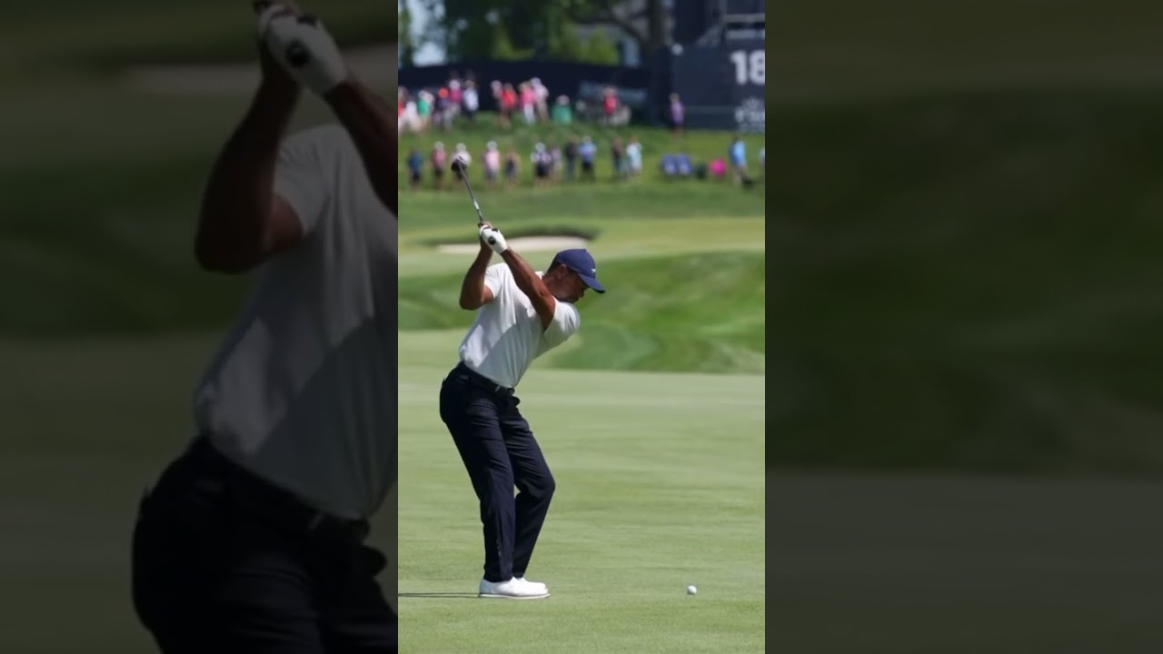 Tiger woods swing down the line in slow motion #tigerwoods #pgachampionship