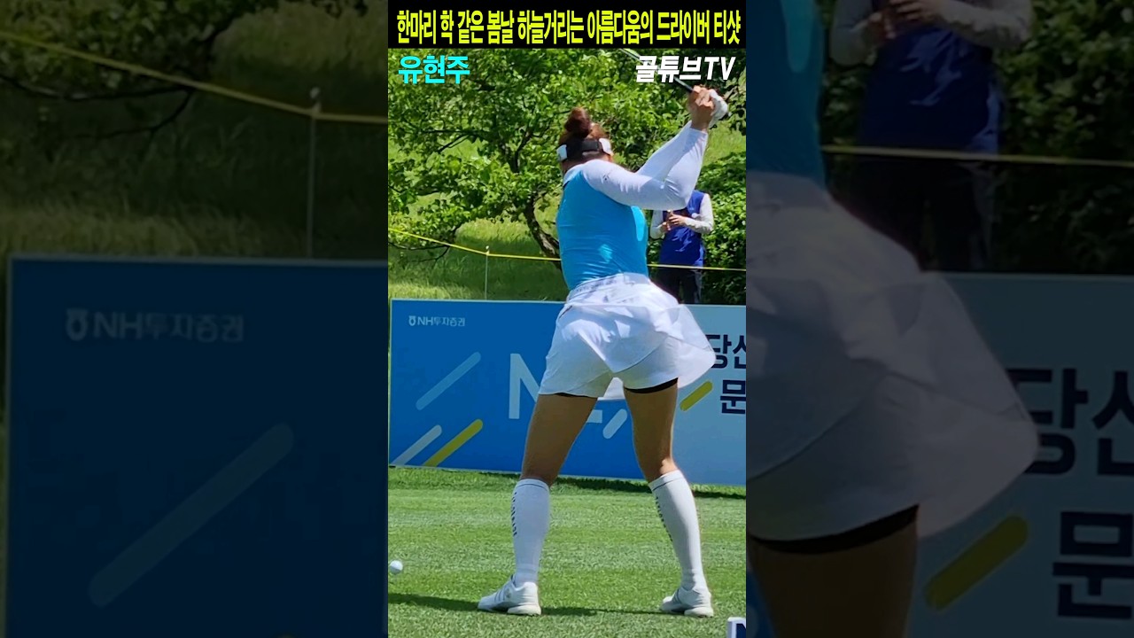 한마리 학 같은 봄날 하늘거리는 아름다움의 드라이버 티샷.유현주