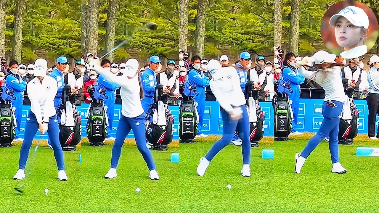 Asuka Kashiwabara 柏原明日架 プロゴルファー DRIVER SHOT SLOW MOTION !!!