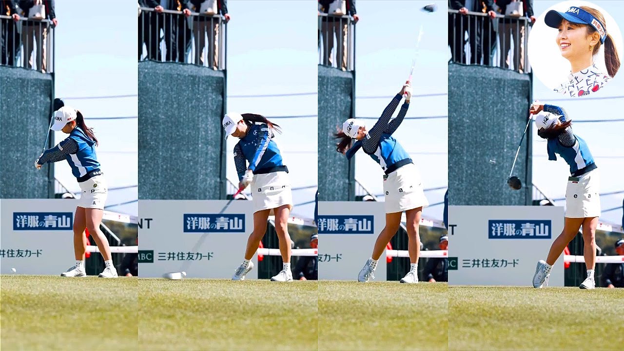 Shina Kanazawa 金澤志奈 プロゴルファー DRIVER SHOT SLOW MOTION !!!