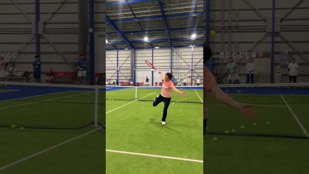 イベントに参加した一般女性に本気で打ってしまう杉山愛プロ【#shorts】