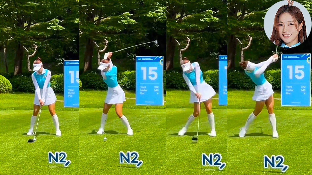 Hyun ju Yoo ユ・ヒョンジュ プロゴルファー DRIVER SHOT SLOW MOTION !!!
