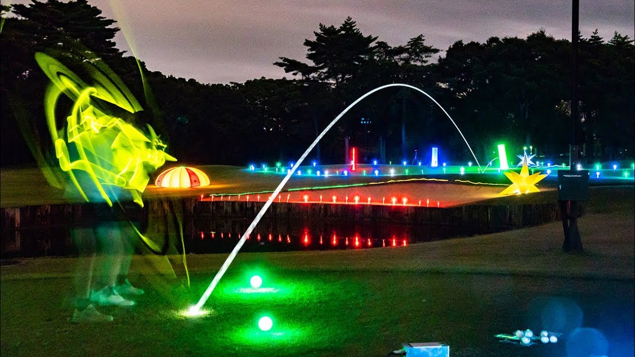 ナイトゴルフ場で女子プロゴルファーとアプローチ対決！！