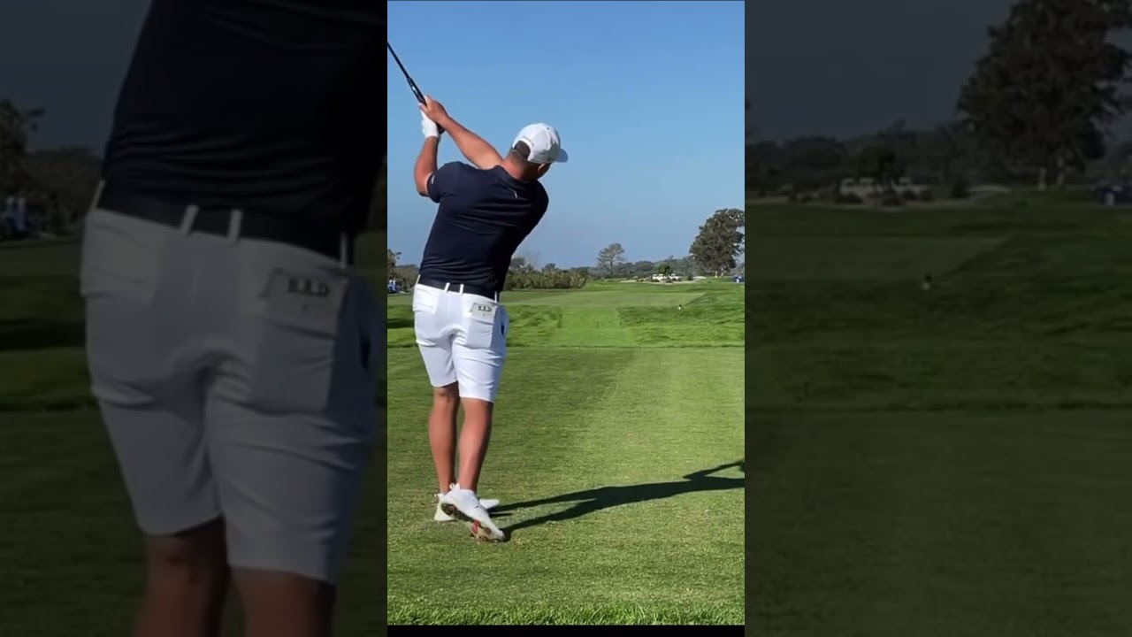 Bryson Dechambeau golf swing down the line #brysondechambeau #golfswing