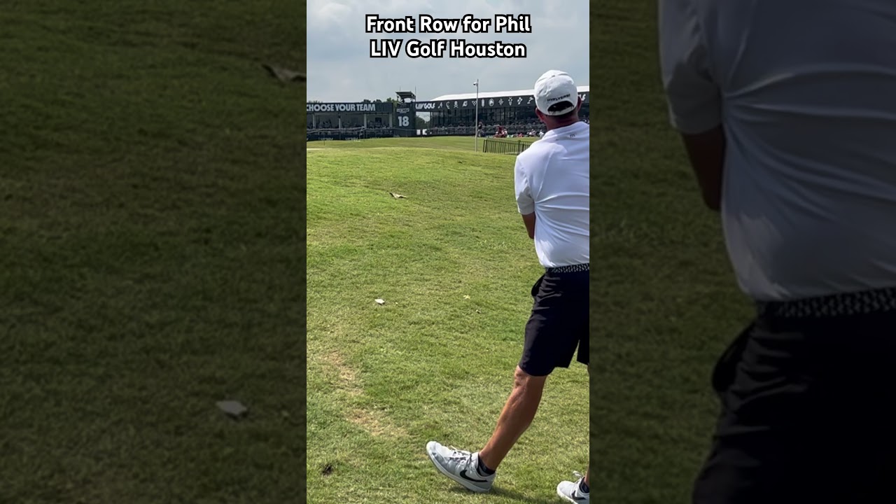 Front row view of a Phil Mickelson escape #livgolf #philmickelson #golf