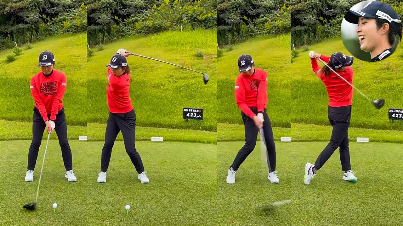 Momoko Osato 大里桃子 プロゴルファー DRIVER SHOT SLOW MOTION !!!