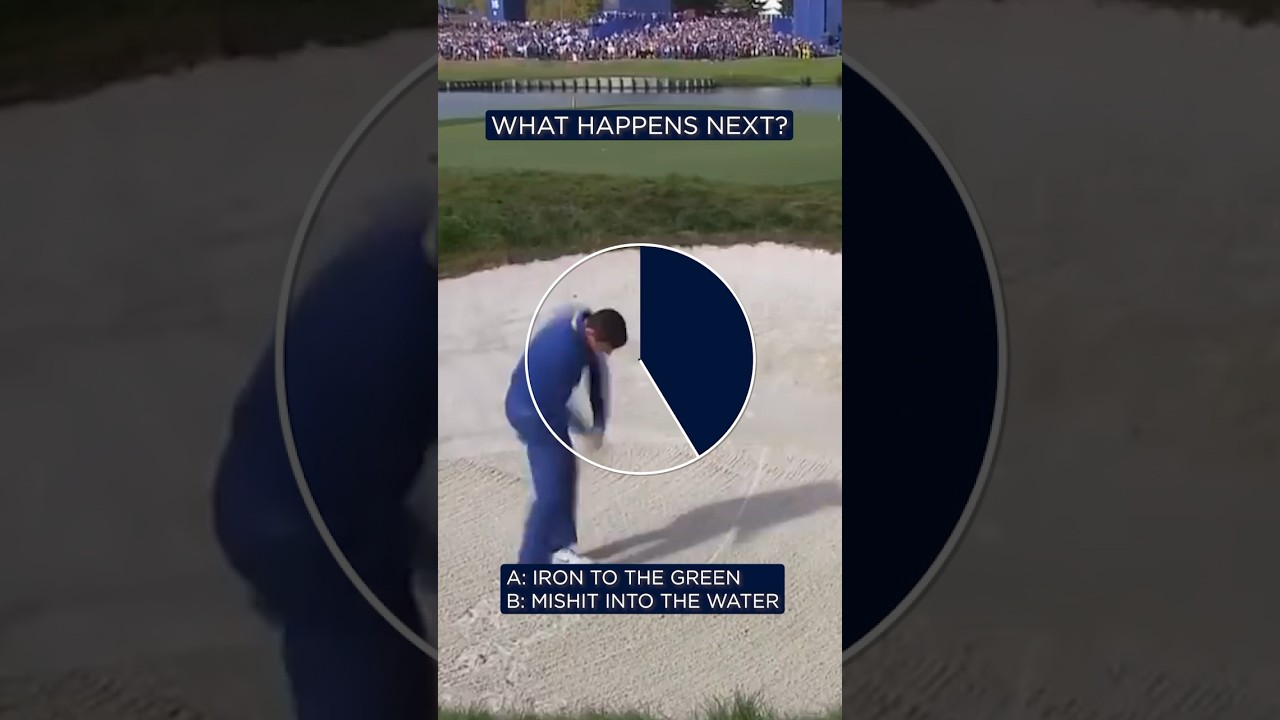 Rory McIlroy is in TROUBLE on 18! 😬