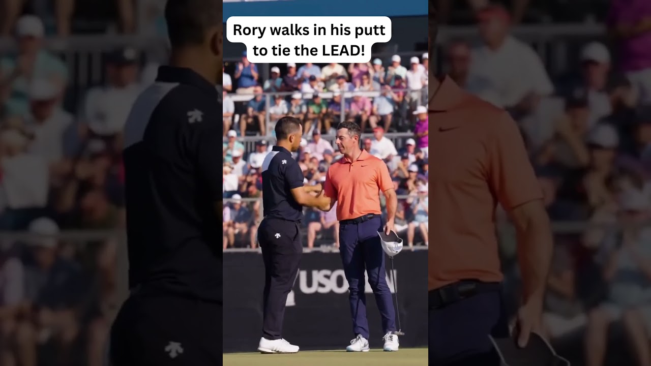 Rory McIlroy walks in his 19-footer for the Lead at the US Open! #rorymcllroy #golf #usopen #viral