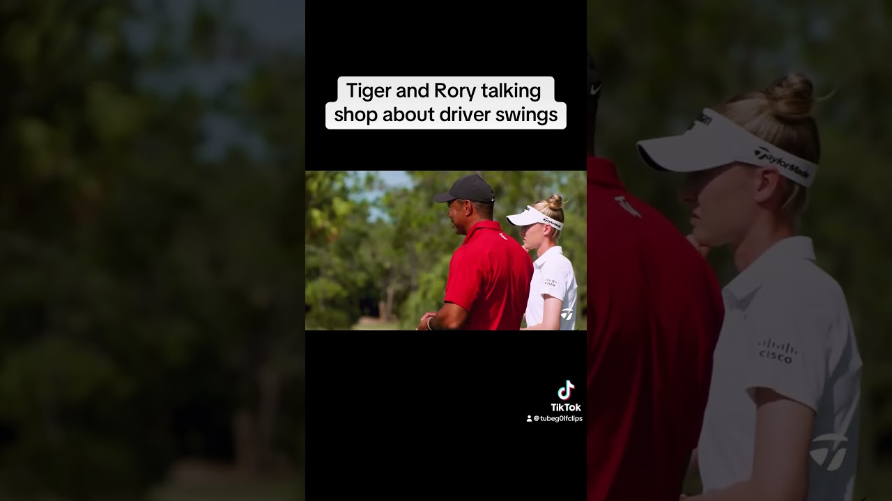 I could listen to them talk for hours. Credit: @TAYLORMADEGOLF #golf #shorts #tigerwoods #rory