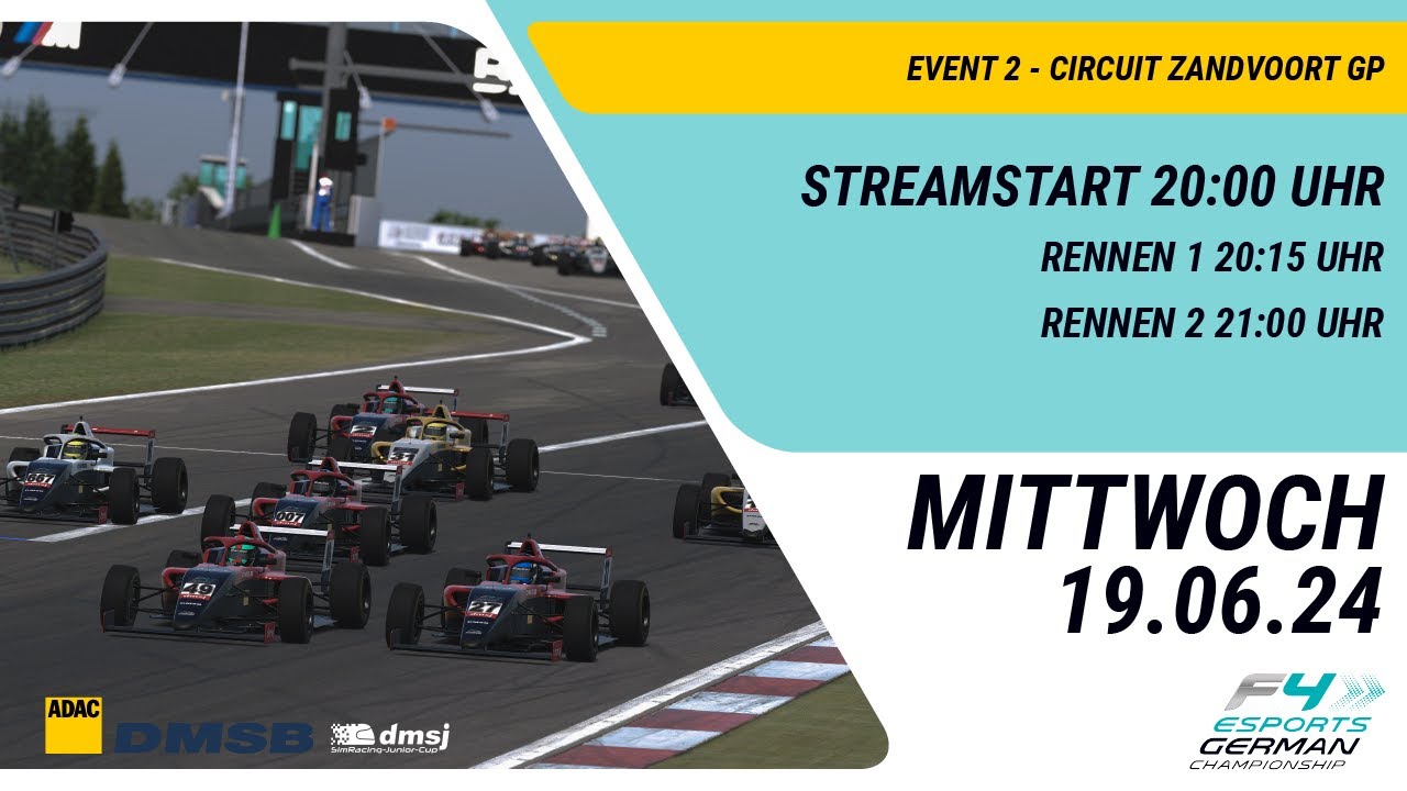 🇩🇪 LIVE 🔴: F4 ESPORTS GERMAN CHAMPIONSHIP | ROUND 02 - Circuit Zandvoort Grand Prix