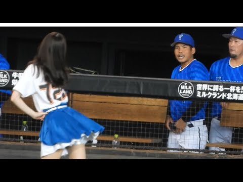 無反応⁉︎⁉︎きつねダンスで暴れ狂った横浜桑原を前にしてワチュガナドゥを披露！まさかの反応にファイターズガールがっくり…⁇エスコンフィールド北海道日本ハムファイターズ