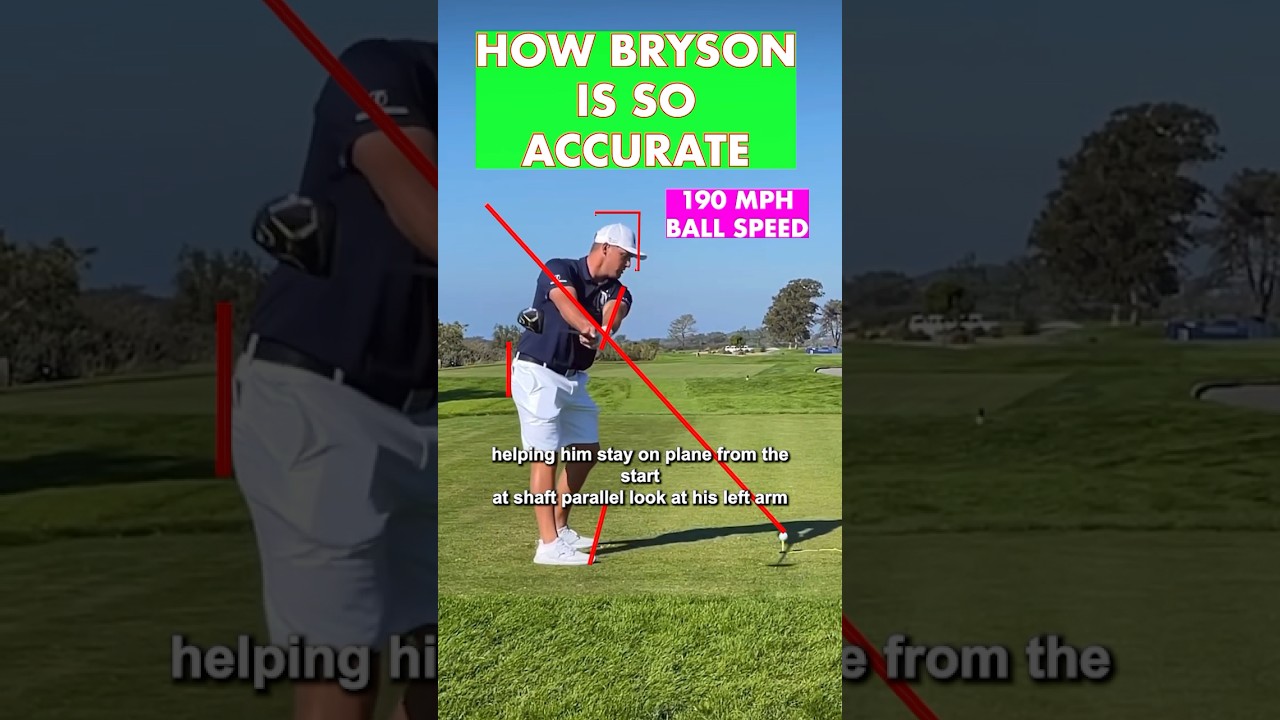 SO ACCURATE! Bryson DeChambeau Slow Motion Driver Swing Analysis (DTL) #golf #golfswing