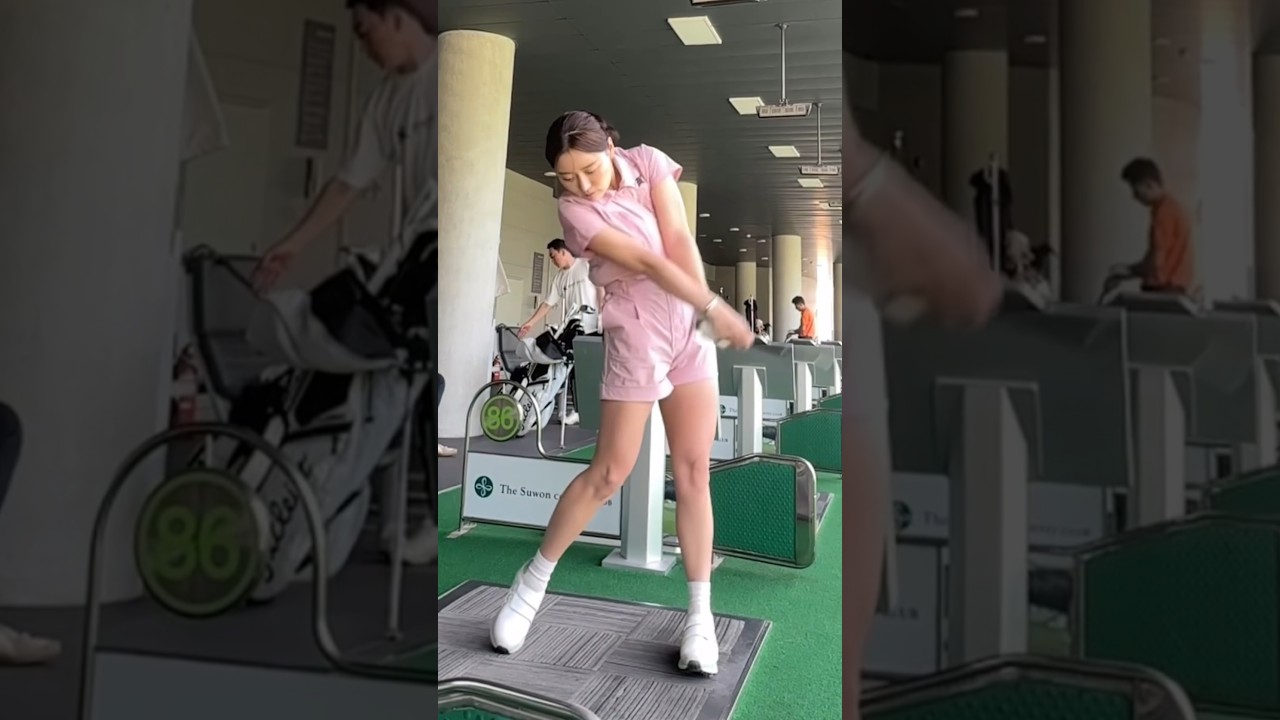 대단한 스윙입니다. 유현주프로하고는 차원이 다르네요