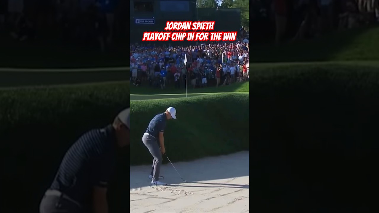 JORDAN SPIETH Crazy Chip In To Win the Tournament!⛳️🔥 #shorts