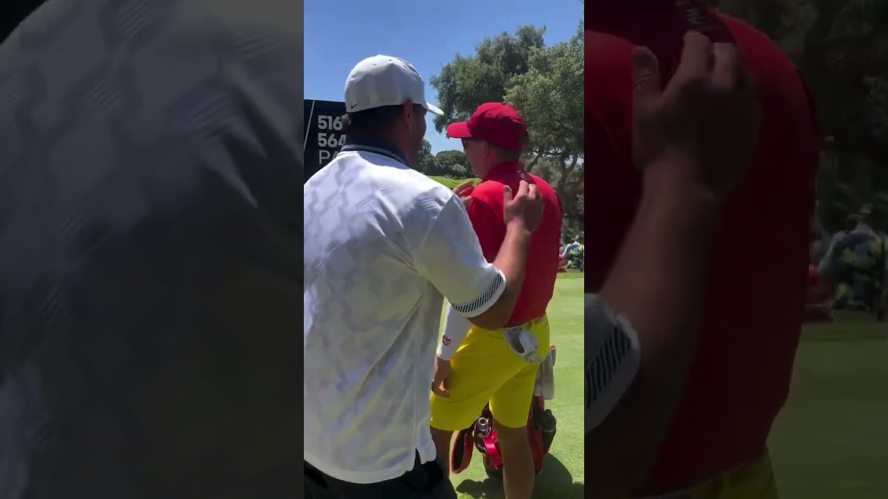 Grouped with two Spaniards, Koepka gave a nod to his England boys 😆 #livgolf #shorts #EURO2024