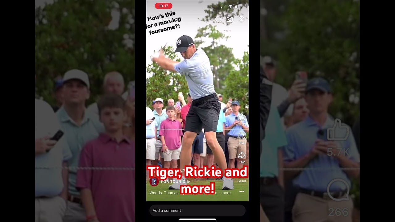 #tigerwoods and  #rickiefowler pound tee shots! #trump #golf #tomgillisgolfinstruction