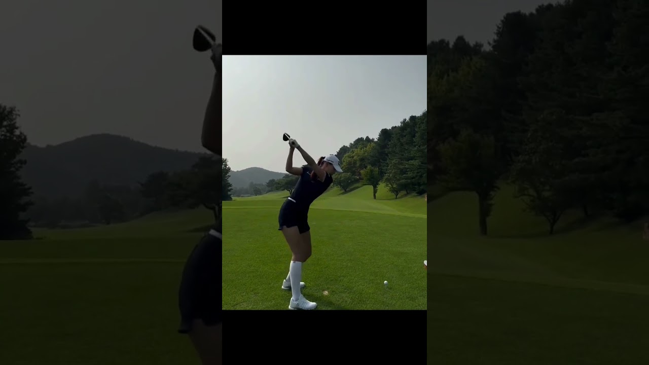 유현주 프로의 드라이버샷 프리샷 루틴 🤩🥵⛳|GOLF #shrots #golfswing #golfshorts