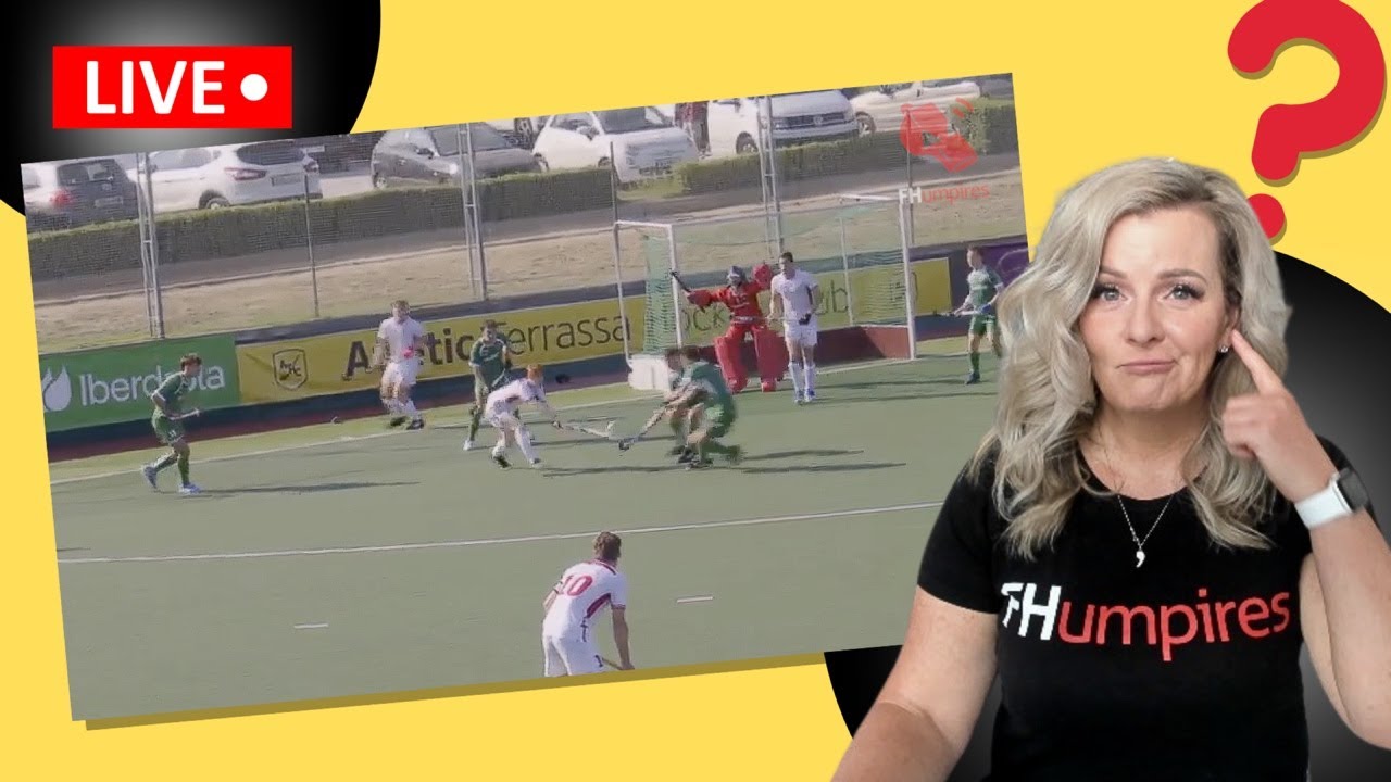 EHU21 Tackles, Intentional Fouls and an Aerial + Whistling | How to Umpire Hockey