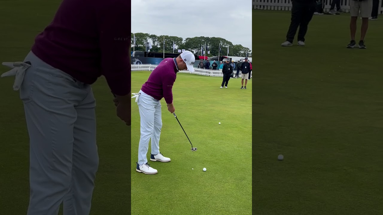 Justin Thomas dialing in on the greens at Royal Troon before The Open begins! #scottycameron