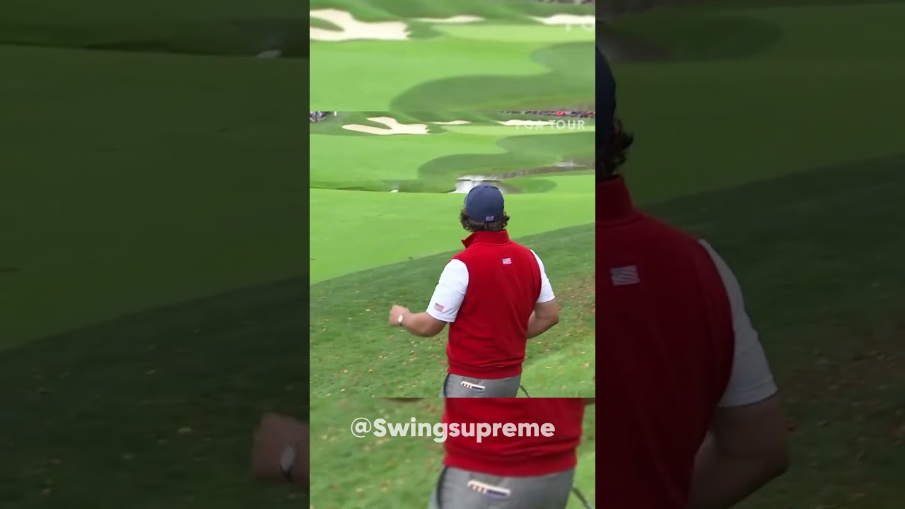 Phil Mickelson hits accidental skip shot! #golf #golfswing #golfer #usa #us #pga #pgatour #phil