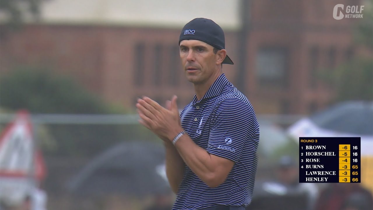 【全英OP24】ホーシェル「69」で単独首位に　17番はアプローチをピタリと寄せて納得の表情